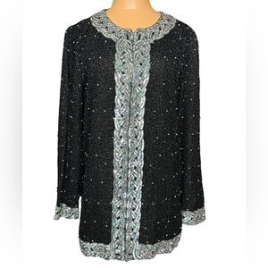 Jennifer. vintage Silk Beaded Top/ Bazer
